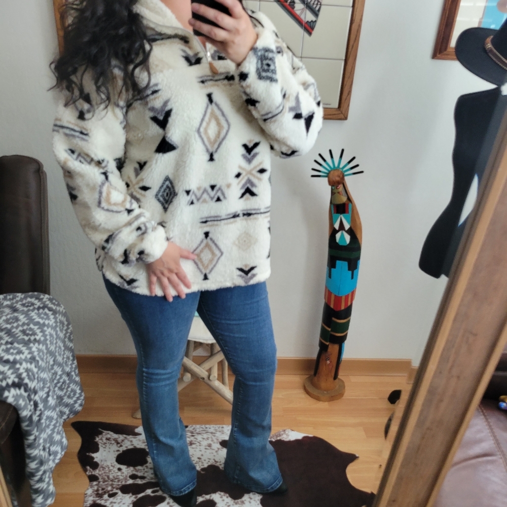 CAMPER Soft Tribal Quarter Zip Pullover - Picture 5 of 16